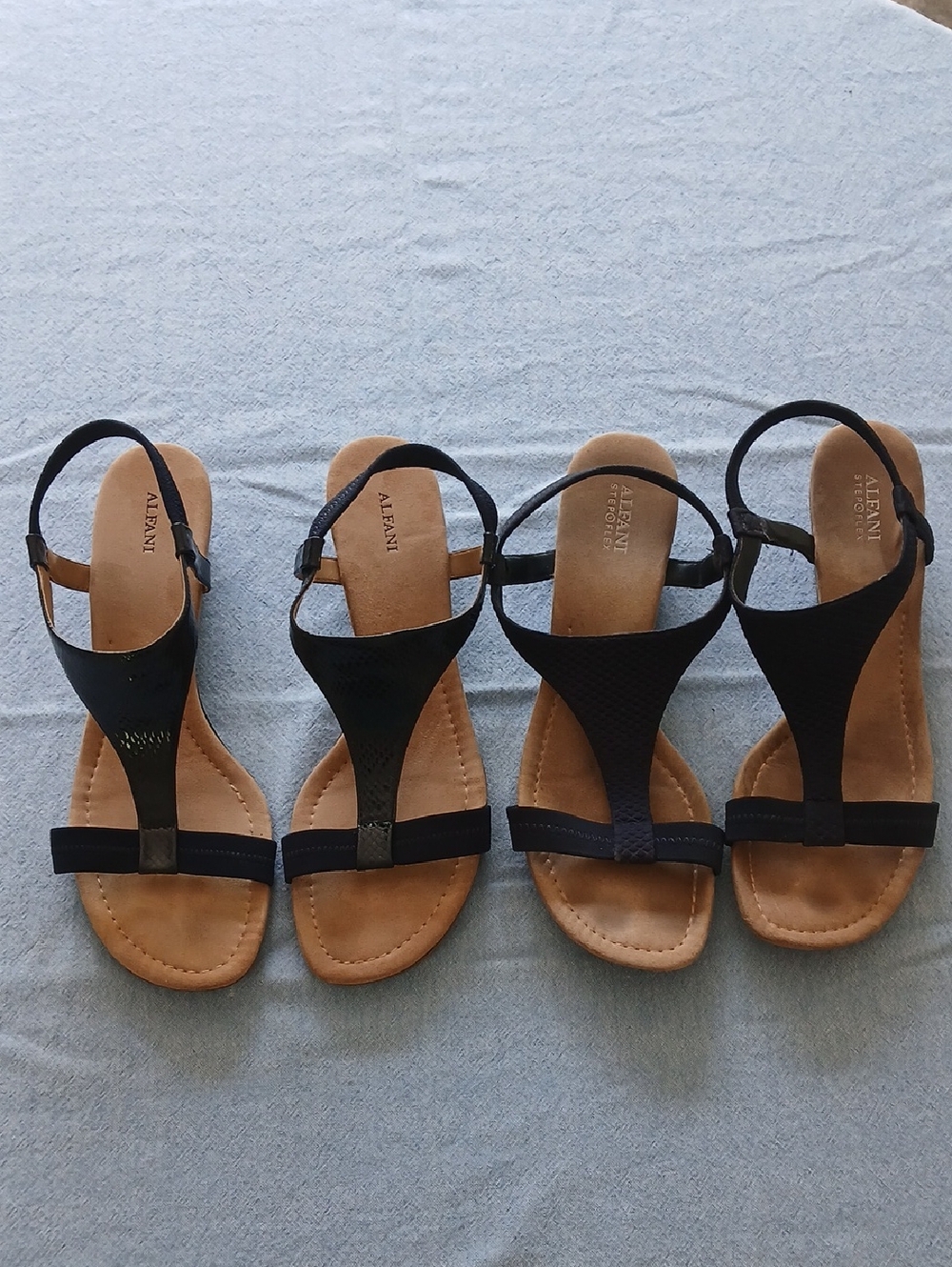 Alfani Black T-Strap Sandals Size 12